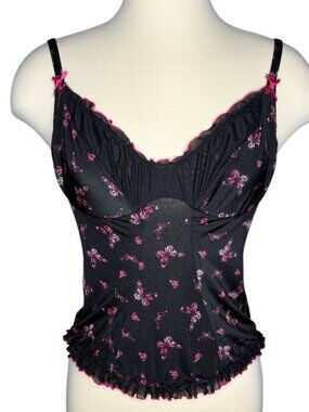 Vintage Victoria's Secret Sexy Little Things Y2K Butterfly Cami Corset Top Sz M
